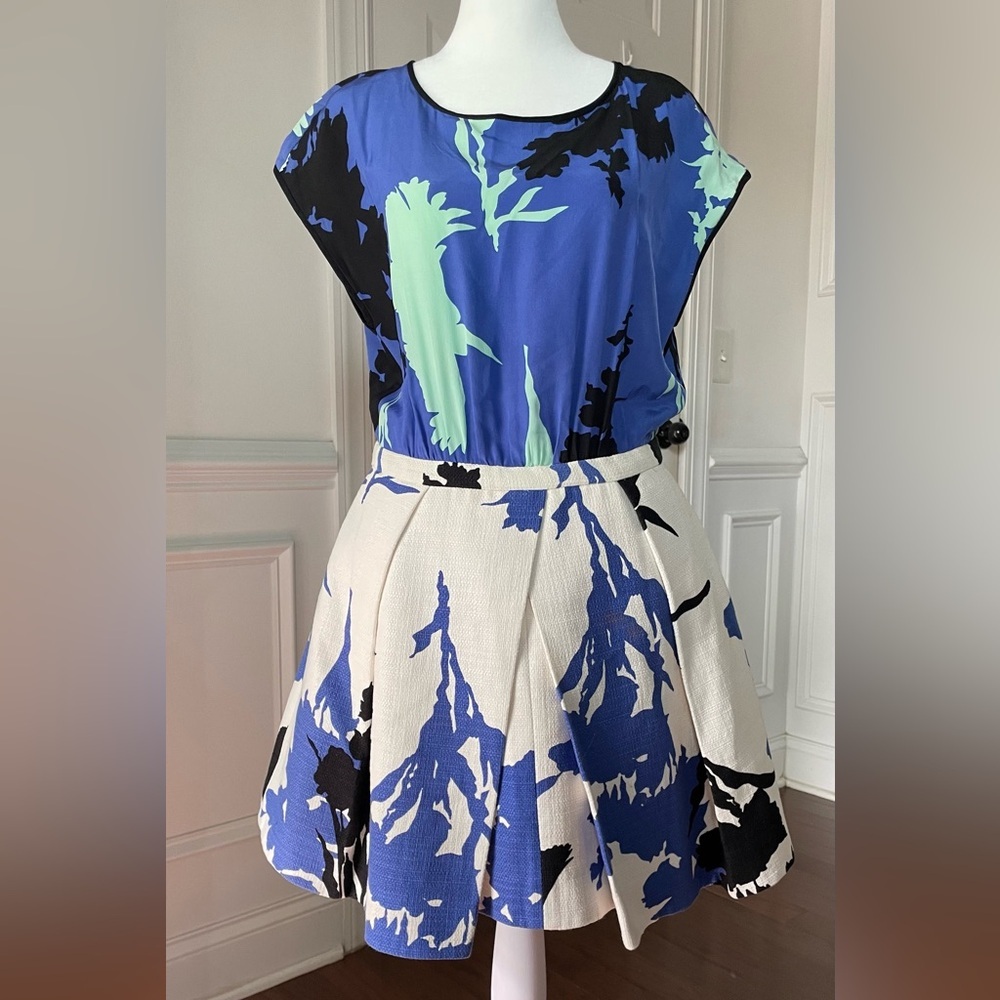 Tibi Easy Dress with CDC Combo in White/Cobalt Size 6